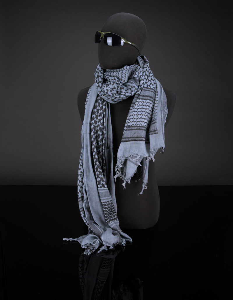 200x100 mm XXL Shemagh (Blue grey/ Black) - Image 3
